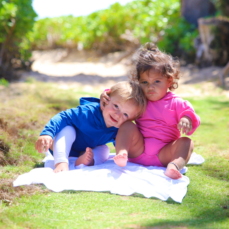 Babies on the My First Sun Blanket™ in White