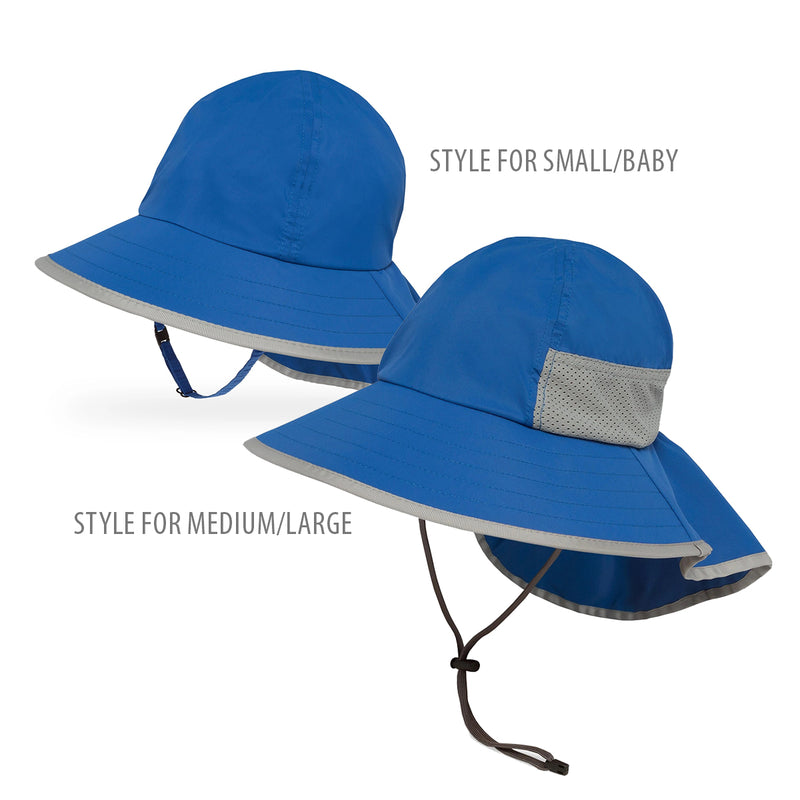 kid's sun hat with neck flap in royal|royal