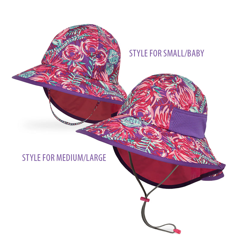 kid's sun hat with neck flap in spring bliss|spring-bliss