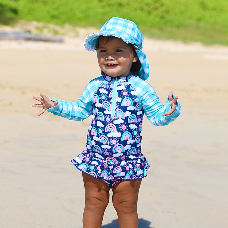 Baby Girl’s Long Sleeve Ruffled One Piece Swimsuit | FINAL SALE – UV Skinz®