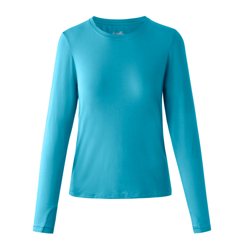 Women's Long Sleeve Everyday Tee in Scuba Blue|scuba-blue