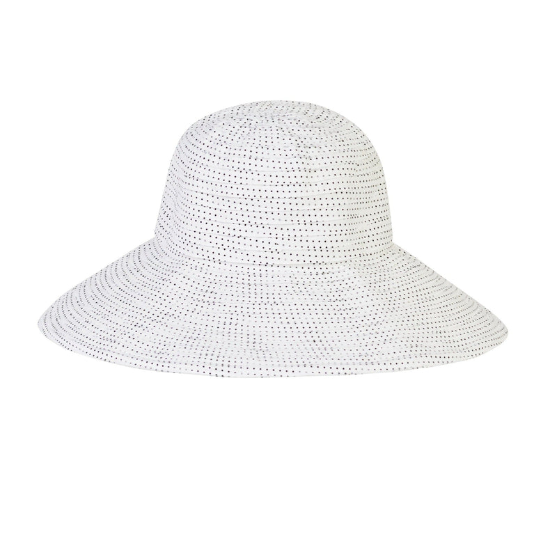 women's wide brim dot hat in white|white