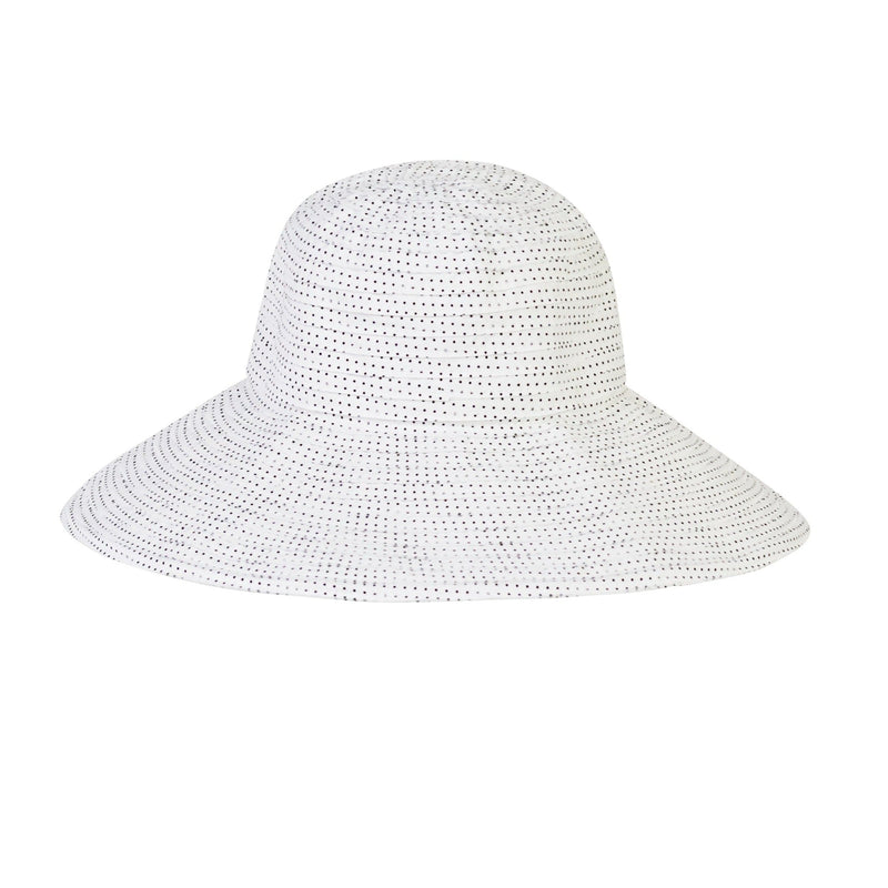 women's wide brim dot hat in white|white