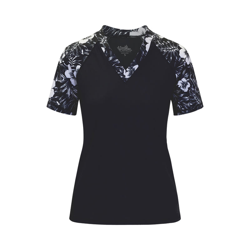 Women's UPF Short Sleeve V-Neck Swim Shirt – UV Skinz®