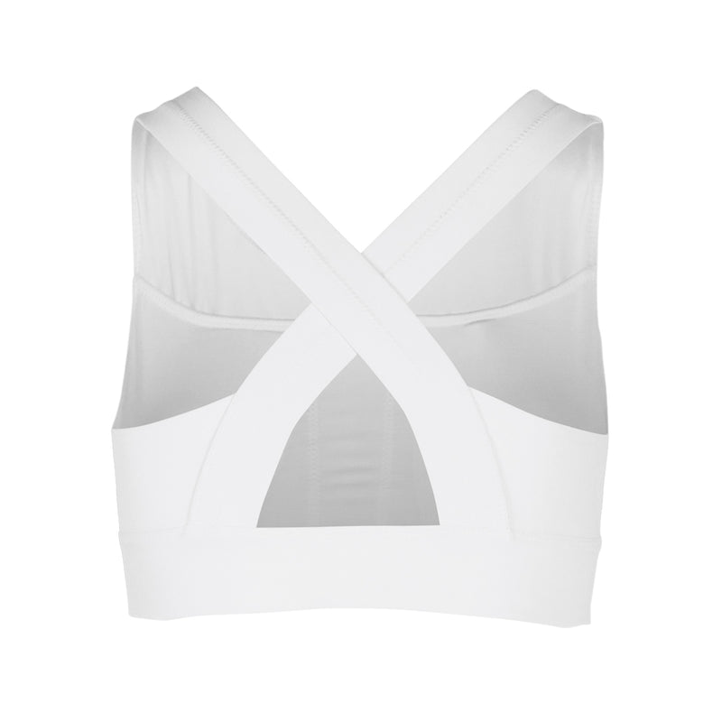 Back of the Women's Active Swim Bra in White|white