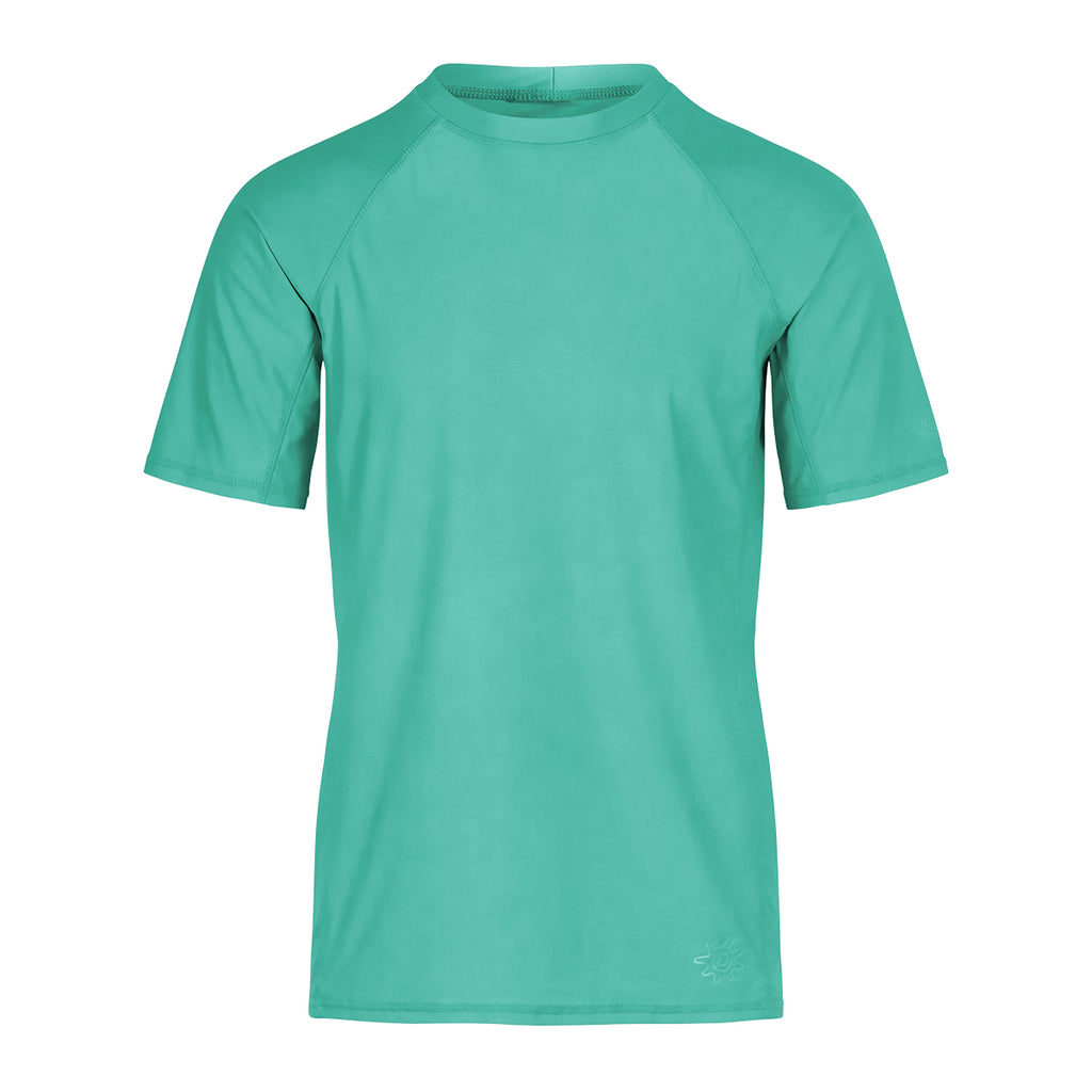 men's short sleeve swim shirt in mint|mint
