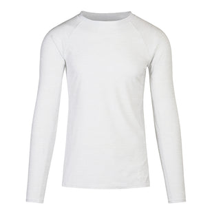 men's long sleeve crew swim shirt in white jaspe|white-jaspe
