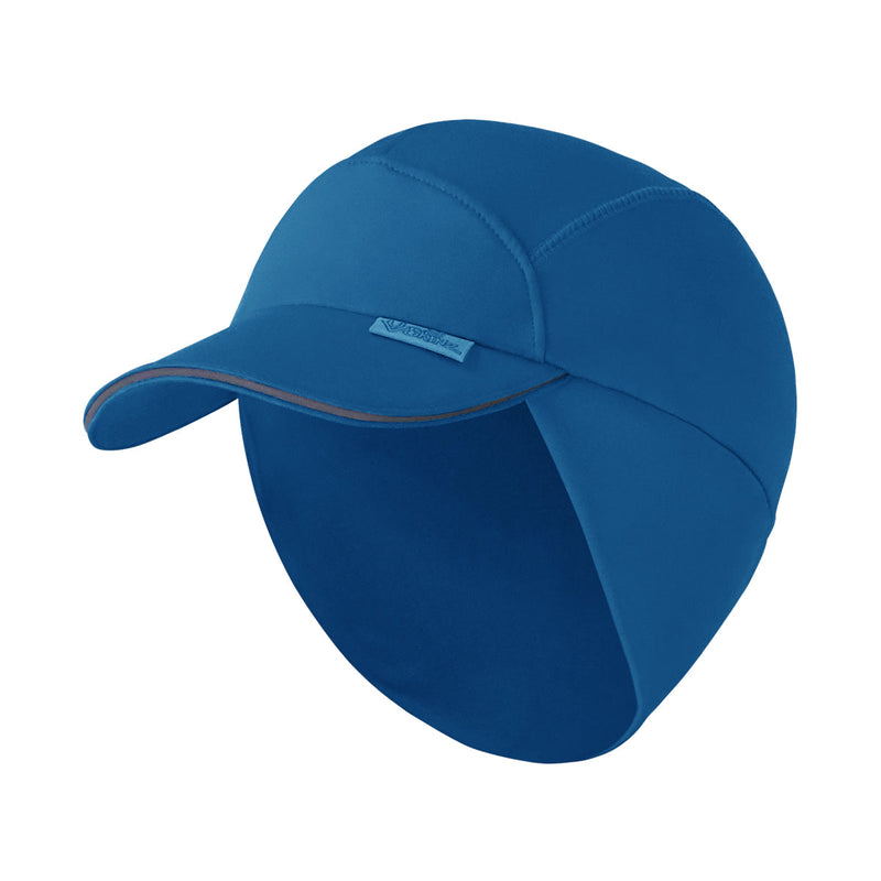 Close Up of the Women's Active Ponytail Fleece Hat in Mykonos Blue|mykonos-blue