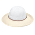 women's two toned sun hat in white natural|white-natural